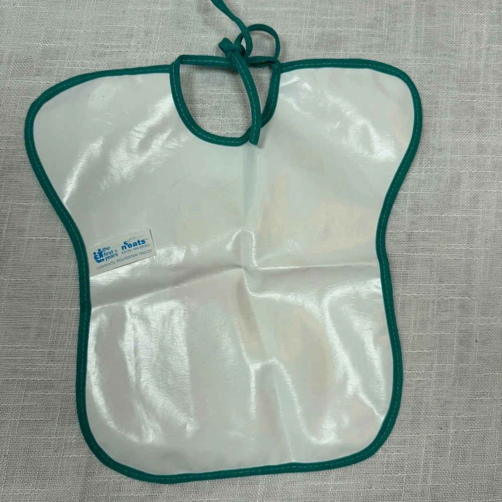 VTG Disney Winnie the Pooh Honey Pot Baby Bib Tie Neck First Years Terry Cloth‎